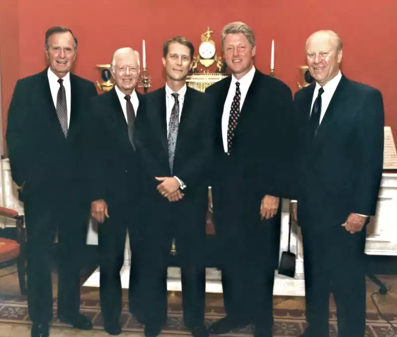 George H. W. Bush, Jimmy Carter, Chris Emery, Bill Clinton, and Gerald For